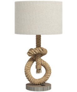 HOMCOM Nautical LED Table Lamp with USB Charging Port, Bedside Desk Lamp for Bedroom, Living Room, Home Office