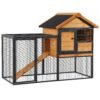 PawHut Wood-metal Guinea Pigs Hutches Elevated Pet Bunny House Rabbit Cage with Slide-Out Tray Outdoor