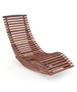 Outdoor Acacia Wood Rocking Chair with Widened Slatted Seat