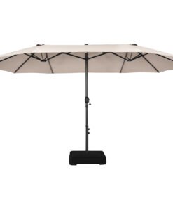460 cm Double Sided Outdoor Umbrella with Crank Handle-Beige
