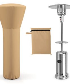 Outdoor Patio Heater Cover with Zipper and Storage Bag-Beige