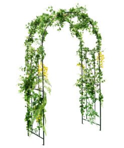 Patio Plant Stand Rack Archway with Metal Heavy-Duty for Climbing Plants-Black