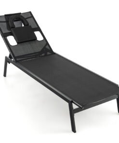 Patio Sunbathing Lounge Chair-Black