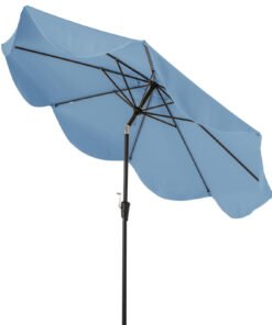 9 FT Patio Umbrella with Crank Handle and Push Button Tilt for Patio Garden Pool-Navy