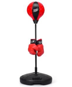 Kids Standing Punching Bag with Stand and Gloves-Red and Black