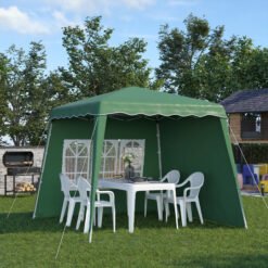 Outsunny 2.4 x 2.4m Two Wall Pop Up Gazebo - Green