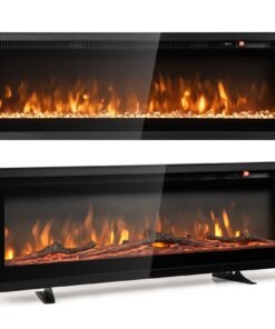 102/127 cm Wall Mounted Recessed Freestanding Electric Fireplace-Size 1
