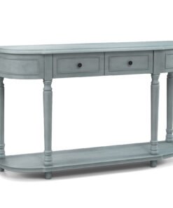 Retro Console Table with Storage for Living Room Hallway-Blue