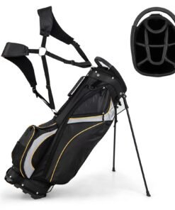 Golf Stand Bag with 8 Way Dividers and 7 Zippered Pockets