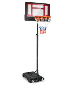 Portable Basketball Stand with Rolling Wheels for Youth -Red