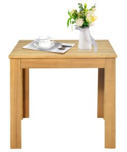 Outdoor Acacia Wood Side Table with Oil Finished for Patio Backyard Garden Poolside Balcony-Natural