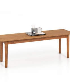 Solid Wood Dining Bench with Rubber Wood Legs