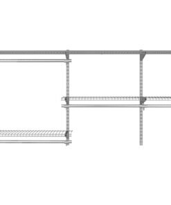 Space Saving Wall-Mounted Closet System with Adjustable Shelf-Grey