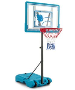 Swimming Pool Basketball Hoop Adjustable with Fillable Base and Wheels-Blue