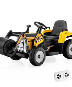 12V Battery Powered Kids Ride on Road Roller with 2.4G Remote Control-Yellow