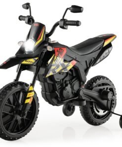 12V Battery Powered Toddler Motorbike with Music for 3-8 Years Old Kids-Black