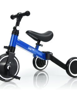 Convertible Balance Bike Kids Trike with Detachable Pedal for 1-4 Years Old Kids-Blue