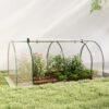 Outsunny Mini Greenhouse, Small Polytunnel Green House with Zipped Doors, Steel Frame for Garden Patio, 250 x 100 x 80cm, Clear