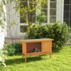 PawHut Rabbit Hutch Outdoor Guinea Pig Hutch Bunny Cage Shelter Outdoor, 90 x 45 x 65cm