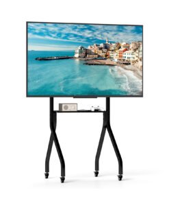 Height Adjustable Floor TV Stand with AV Shelf