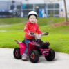 HOMCOM 6V Quad Bike with Wear-Resistant Wheels, Forward Backward Function, for Ages 18-36 Months, Pink