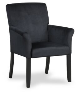 Fabric/Velvet Waiting Room Chair with Padded Armrests-Black