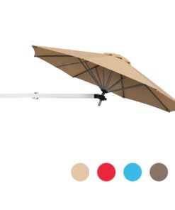 Outdoor Tilting Sunshade Umbrella with Large Shading Area-Beige