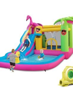 Inflatable Water Slide Bouncy House with 680W Air Blower