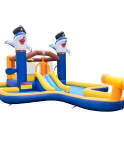 7-In-1 Water Slide Park with Splash Pool, Water Cannon, Ball Pit and Boxing Game
