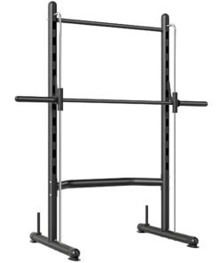HOMCOM Adjustable Squat Rack, with Pull Up Bar, Barbell Bar for Home Gym