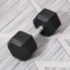 HOMCOM 15KG Single Rubber Hex Dumbbell Portable Hand Weights Dumbbell Home Gym