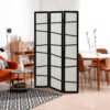 HOMCOM 3 Panel Room Divider, Wooden Folding Privacy Screen, Freestanding Wall Partition Separator for Bedroom, White