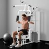 HOMCOM Multifunction Home Gym Weight Training Workout Station Fitness Strength Machine, White