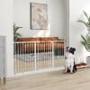 PawHut Adjustable Safety Gate w/ Three Extensions, Four Adjustable Screws, White