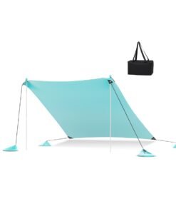 Beach Tent Sun Shelter with 4 Sandbags and UPF 50+ Protection-Green