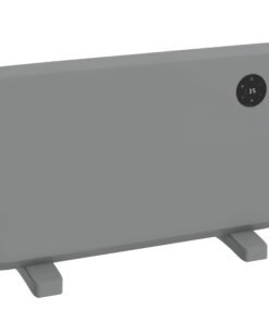 HOMCOM 1200W Electric Convector Heater, Freestanding or Wall Mounted, Space Heater with Adjustable Thermostat, Timer, Grey