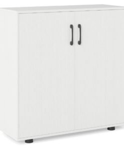 2-Door Storage Cabinet Modern Accent Cabinet with 5-Position Adjustable Shelf-White