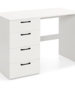 110 x 60 x 76cm Wooden Computer Desk with 4 Drawers-White