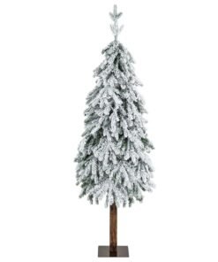 150 CM Flocked Christmas Tree with 320 Branch Tips 160 LED Lights