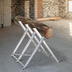 DURHAND Portable Sawhorse Heavy Duty Steel Adjustable Work Support, Foldable Sawhorse Stand 100 kg Weight Capacity, Silver Tone