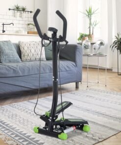 HOMCOM Twister Stepper, Step Machine w/ Resistance Bands, LCD Display and Handlebar, Steppers for Exercise Workout Home Gym Office