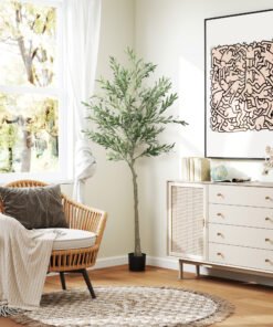 HOMCOM Silk Leaf Artificial Olive Trees