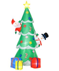 HOMCOM 7FT Christmas Inflatable Tree LED Lighted for Indoor Outdoor Decoration