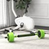 SPORTNOW 40kg 6-In-One Adjustable Weight Dumbbells Set, Barbell, Kettlebell, Push Up Stand - Green