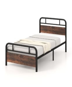 Single/Double/King Bed Frame with Industrial Headboard-Single Size