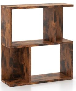 3-Tier Freestanding Bookshelf for Home Office-Rustic Brown