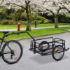 HOMCOM Bike Cargo Trailer Bicycle Trailer Cargo Storage Cart w/ Hitch Cycling Camping Luggage Storage Carrier Transport Steel Black