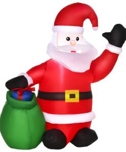 HOMCOM Inflatable Blow up Christmas Santa Claus 4ft LED Yard Holiday Decoration