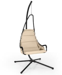 Hammock Swing Chair with Extra Large Padded Seat-Beige