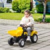 HOMCOM Kids Ride on Tractor No Power Pedal Go Kart with Manual Control Bucket for 3-6 Years Old